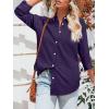 image:imagesiliteelon Button Down Shirts for Women Oxford Shirt Cotton Dress Shirts Collared Long Sleeve Wrinkle Free Blouse TopsDark Purple