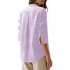 image:imagesiliteelon Button Down Shirts for Women Oxford Shirt Cotton Dress Shirts Collared Long Sleeve Wrinkle Free Blouse TopsLilac