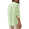 image:imagesiliteelon Button Down Shirts for Women Oxford Shirt Cotton Dress Shirts Collared Long Sleeve Wrinkle Free Blouse TopsMint Green
