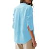 image:imagesiliteelon Button Down Shirts for Women Oxford Shirt Cotton Dress Shirts Collared Long Sleeve Wrinkle Free Blouse TopsRiver Blue