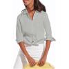 image:imagesiliteelon Button Down Shirts for Women Oxford Shirt Cotton Dress Shirts Collared Long Sleeve Wrinkle Free Blouse TopsSmoky Gray