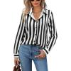 image:imagesiliteelon Button Down Shirts for Women Striped Dress Shirts Long Sleeve Casual Collared Office Work Blouses TopsBlack