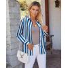 image:imagesiliteelon Button Down Shirts for Women Striped Dress Shirts Long Sleeve Casual Collared Office Work Blouses TopsBlue
