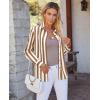 image:imagesiliteelon Button Down Shirts for Women Striped Dress Shirts Long Sleeve Casual Collared Office Work Blouses TopsBrown