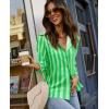 image:imagesiliteelon Button Down Shirts for Women Striped Dress Shirts Long Sleeve Casual Collared Office Work Blouses TopsGreen