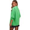 image:imagesiliteelon Button Down Shirts for Women Striped Dress Shirts Long Sleeve Casual Collared Office Work Blouses TopsGreen