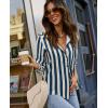 image:imagesiliteelon Button Down Shirts for Women Striped Dress Shirts Long Sleeve Casual Collared Office Work Blouses TopsNavy Blue