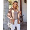 image:imagesiliteelon Button Down Shirts for Women Striped Dress Shirts Long Sleeve Casual Collared Office Work Blouses TopsReddish Brown