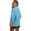 image:imagesiliteelon Button Down Shirts for Women Striped Dress Shirts Long Sleeve Casual Collared Office Work Blouses TopsTwotone Blue