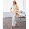 image:imagesiliteelon Button Down Shirts for Women Slim Fit Short Sleeve Button Up Dress Shirt Formal Work BlousesBeige