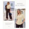 image:imagesiliteelon Button Down Shirts for Women Slim Fit Short Sleeve Button Up Dress Shirt Formal Work BlousesBeige