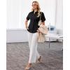 image:imagesiliteelon Button Down Shirts for Women Slim Fit Short Sleeve Button Up Dress Shirt Formal Work BlousesBlack