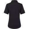 image:imagesiliteelon Button Down Shirts for Women Slim Fit Short Sleeve Button Up Dress Shirt Formal Work BlousesBlack