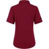 image:imagesiliteelon Button Down Shirts for Women Slim Fit Short Sleeve Button Up Dress Shirt Formal Work BlousesBurgundy