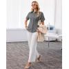 image:imagesiliteelon Button Down Shirts for Women Slim Fit Short Sleeve Button Up Dress Shirt Formal Work BlousesGrey