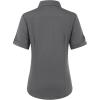 image:imagesiliteelon Button Down Shirts for Women Slim Fit Short Sleeve Button Up Dress Shirt Formal Work BlousesGrey