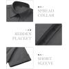 image:imagesiliteelon Button Down Shirts for Women Slim Fit Short Sleeve Button Up Dress Shirt Formal Work BlousesGrey