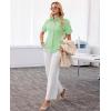 image:imagesiliteelon Button Down Shirts for Women Slim Fit Short Sleeve Button Up Dress Shirt Formal Work BlousesMint Green
