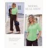 image:imagesiliteelon Button Down Shirts for Women Slim Fit Short Sleeve Button Up Dress Shirt Formal Work BlousesMint Green