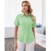 image:imagesiliteelon Button Down Shirts for Women Slim Fit Short Sleeve Button Up Dress Shirt Formal Work BlousesMint Green