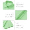 image:imagesiliteelon Button Down Shirts for Women Slim Fit Short Sleeve Button Up Dress Shirt Formal Work BlousesMint Green
