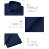 image:imagesiliteelon Button Down Shirts for Women Slim Fit Short Sleeve Button Up Dress Shirt Formal Work BlousesNavy Blue