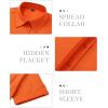image:imagesiliteelon Button Down Shirts for Women Slim Fit Short Sleeve Button Up Dress Shirt Formal Work BlousesOrange
