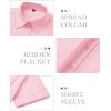 image:imagesiliteelon Button Down Shirts for Women Slim Fit Short Sleeve Button Up Dress Shirt Formal Work BlousesPink