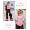 image:imagesiliteelon Button Down Shirts for Women Slim Fit Short Sleeve Button Up Dress Shirt Formal Work BlousesPink