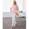 image:imagesiliteelon Button Down Shirts for Women Slim Fit Short Sleeve Button Up Dress Shirt Formal Work BlousesPink