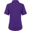 image:imagesiliteelon Button Down Shirts for Women Slim Fit Short Sleeve Button Up Dress Shirt Formal Work BlousesPurple