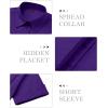 image:imagesiliteelon Button Down Shirts for Women Slim Fit Short Sleeve Button Up Dress Shirt Formal Work BlousesPurple