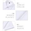 image:imagesiliteelon Button Down Shirts for Women Slim Fit Short Sleeve Button Up Dress Shirt Formal Work BlousesWhite