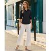 image:imagesiliteelon Button Down Shirts for Women Slim Fit Stain Shield 34 Sleeve Dress Shirt Formal Work Button Up BlousesBlack