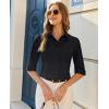 image:imagesiliteelon Button Down Shirts for Women Slim Fit Stain Shield 34 Sleeve Dress Shirt Formal Work Button Up BlousesBlack