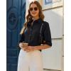 image:imagesiliteelon Button Down Shirts for Women Slim Fit Stain Shield 34 Sleeve Dress Shirt Formal Work Button Up BlousesBlack