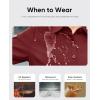 image:imagesiliteelon Button Down Shirts for Women Slim Fit Stain Shield 34 Sleeve Dress Shirt Formal Work Button Up BlousesBurgundy