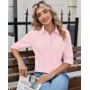 image:imagesiliteelon Button Down Shirts for Women Slim Fit Stain Shield 34 Sleeve Dress Shirt Formal Work Button Up BlousesLight Pink