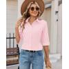 image:imagesiliteelon Button Down Shirts for Women Slim Fit Stain Shield 34 Sleeve Dress Shirt Formal Work Button Up BlousesLight Pink