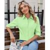 image:imagesiliteelon Button Down Shirts for Women Slim Fit Stain Shield 34 Sleeve Dress Shirt Formal Work Button Up BlousesMint Green