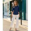 image:imagesiliteelon Button Down Shirts for Women Slim Fit Stain Shield 34 Sleeve Dress Shirt Formal Work Button Up BlousesNavy Blue