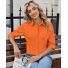 image:imagesiliteelon Button Down Shirts for Women Slim Fit Stain Shield 34 Sleeve Dress Shirt Formal Work Button Up BlousesOrange