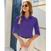 image:imagesiliteelon Button Down Shirts for Women Slim Fit Stain Shield 34 Sleeve Dress Shirt Formal Work Button Up BlousesPurple
