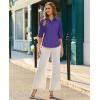 image:imagesiliteelon Button Down Shirts for Women Slim Fit Stain Shield 34 Sleeve Dress Shirt Formal Work Button Up BlousesPurple