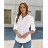 image:imagesiliteelon Button Down Shirts for Women Slim Fit Stain Shield 34 Sleeve Dress Shirt Formal Work Button Up BlousesWhite