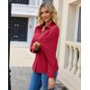 image:imagesiliteelon Button Down Shirts for Women Slim Fit Stretch Long Sleeve Dress Shirt Wrinkle Resistant Office Blouse WorkBurgundy