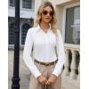 image:imagesiliteelon Button Down Shirts for Women Slim Fit Stretch Long Sleeve Dress Shirt Wrinkle Resistant Office Blouse WorkWhite