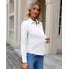 image:imagesiliteelon Button Down Shirts for Women Slim Fit Stretch Long Sleeve Dress Shirt Wrinkle Resistant Office Blouse WorkWhite