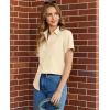 image:imagesiliteelon Button Down Shirts for Women Stain Shield Short Sleeve Dress Shirt Wrinkle Free Work Business Office BlousesBeige