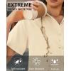 image:imagesiliteelon Button Down Shirts for Women Stain Shield Short Sleeve Dress Shirt Wrinkle Free Work Business Office BlousesBeige
